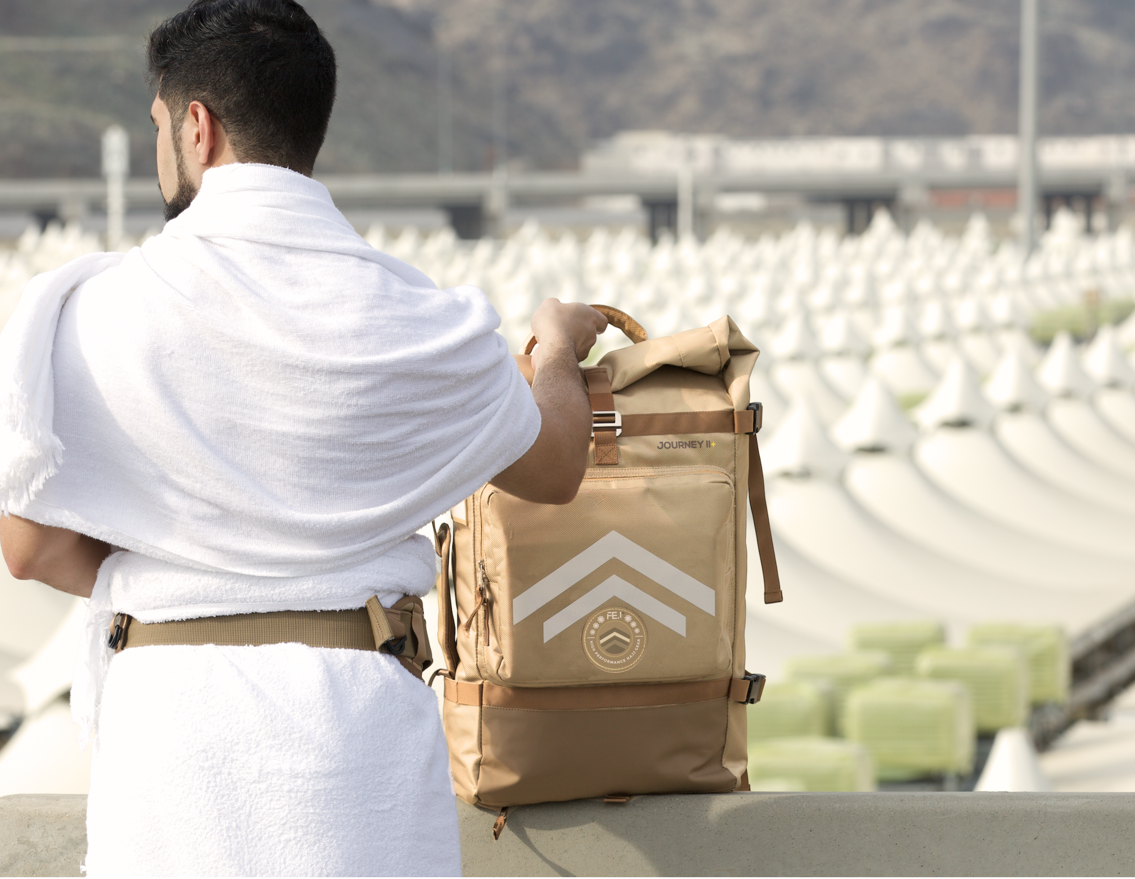 Lightweight Hajj travel bag for Hajj pilgrims carrying water, documents, and essential supplies